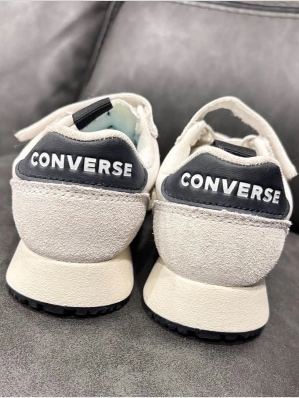 Converse Kids White Sneakers with Black Star Chevron